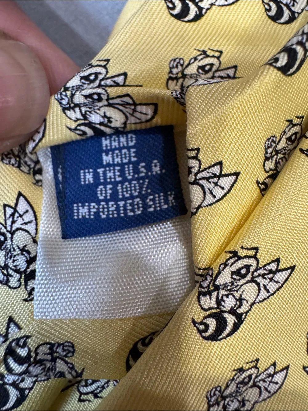 Yellow Hornet Patterned Men's Tie - Classic Bright Dress Tie